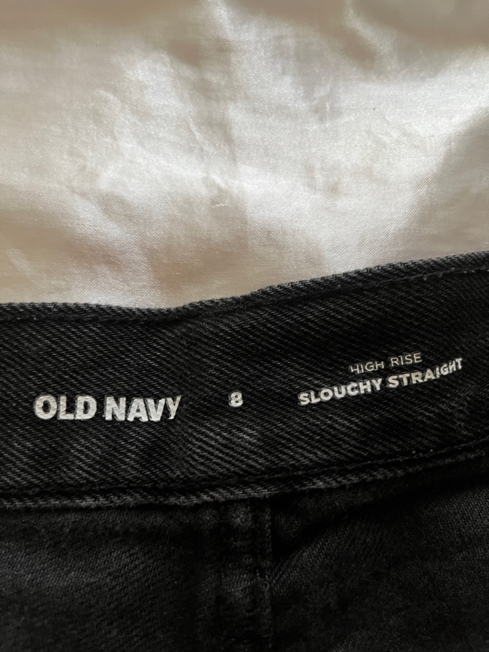 Old Navy High-Rise Slouchy Straight Jean shorts  - Black - Picture 4 of 4